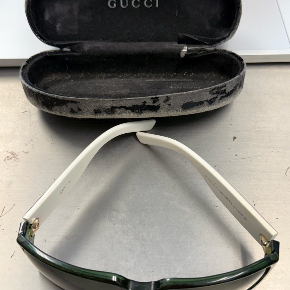Gucci Emerald Green Rectangular Sunglasses - image 3